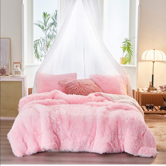 Bedding 3pcs Plush King Comforter Set Faux Fur Fluffy Poshmark